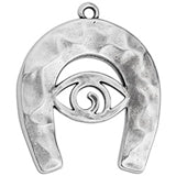 Horseshoe hammered with eye 60mm pendant - Size 51x60mm
