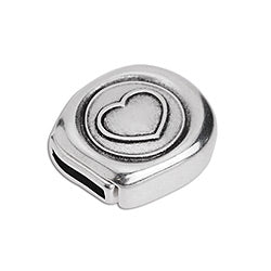 Magnetic clasp with heart for 10x2mm - Size 20.6x18.5mm - Hole 10x2mm