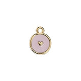 Round motif with heart 10mm pendant - Size 9.5x12.4mm