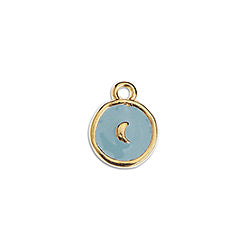 Round motif with moon 10mm pendant - Size 9.6x12.3mm