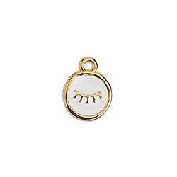 Round motif with eyelid 10mm pendant - Size 9.5x12.4mm