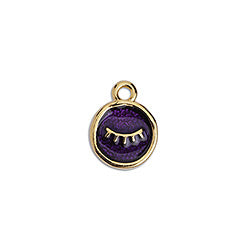 Round motif with eyelid 10mm pendant - Size 9.5x12.4mm
