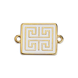 Rectangular motif meanders with 2 eyes - Size 22x14.6mm