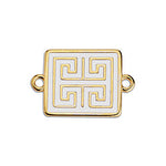 Rectangular motif meanders with 2 eyes - Size 22x14.6mm