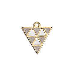 Triangle with triangular pattern pendant - Size 14.4x15.2mm