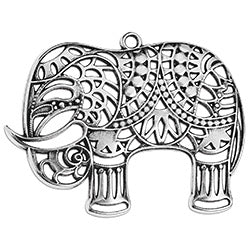 Elephant ethnic 57mm pendant - Size 57.2x44.1mm