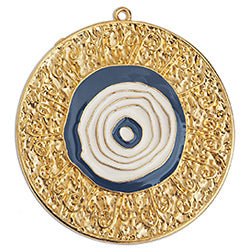 Round motif with ancient style 49mm pendant - Size 45.8x48.7mm
