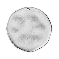 Disc hammered 28mm pendant - Size 27.5x27.7mm