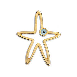 Starfish wireframe with eye - Size 20x25.3mm