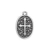Oval with cross pendant - Size 12.6x19.8mm