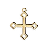 Cross tetragonal with holes pendant - Size 20.9x24.2mm