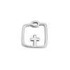 Square motif-clasp with cross - Size 13.7x12.7mm