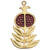 Pomegranate with leaves 51mm pendant - Size 30.4x51.2mm
