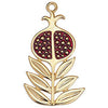 Pomegranate 81mm with leaves pendant - Size 47.5x81mm