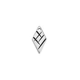 Motif rhombus with with scratches 15mm pendant - Size 7.5x14.2mm