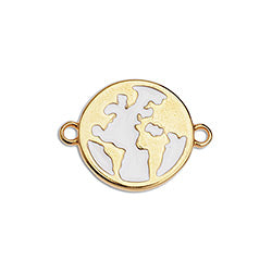 Earth motif 15mm with 2 rings - Size 20.1x14.9mm