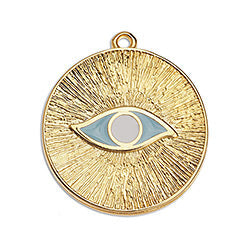 Disc eye 23mm with rays pendant - Size 22.9x25.3mm
