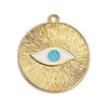 Disc eye 23mm with rays pendant - Size 22.9x25.3mm