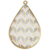 Spanish tile Zig Zag drop 40mm pendant - Size 26x40mm