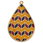 Spanish tile Zig Zag drop 40mm pendant - Size 26x40mm
