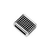 Rectangular bead with grains for 10x2.5mm - Size 10.4x13.2mm - Hole 10x2.5mm