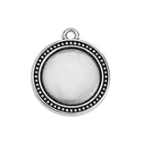 Disc with grains 22mm pendant - Size 19.2x21.9mm