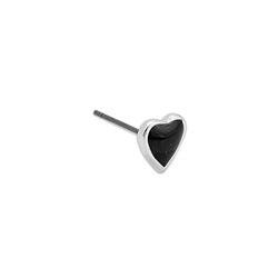 Heart earring 7.5mm with titanium pin - Size 7.1x7.1mm
