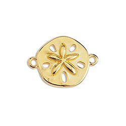Sand Dollar motif with 2 rings - Size 20x14.8mm
