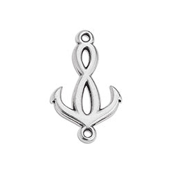 Anchor infinity motif 18mm with 2 rings - Size 23x14.3mm