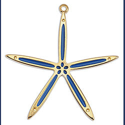 Slim starfish motif 42mm pendant - Size 41x40mm