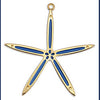 Slim starfish motif 42mm pendant - Size 41x40mm