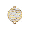 School of fish disc 22mm with 2 rings - Size 22.3x17.4mm