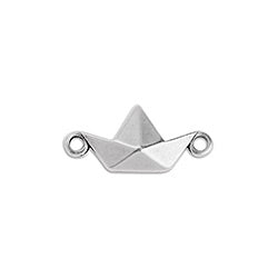 Origami boat 19mm with 2 rings - Size 19x8.4mm