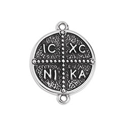 Cross talisman 18mm with 2 rings - Size 17.7x23.2mm