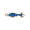 Fish motif 23mm with 2 rings - Size 23x6.3mm