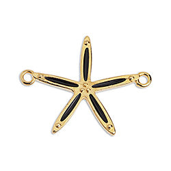 Slim starfish motif 26mm with 2 rings - Size 26.8x20.5mm