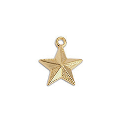 Star with edges pendant - Size 12.3x14.3mm