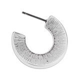 Earring 3/4 with jagged surface titanium pin - Size 25.3x25mm
