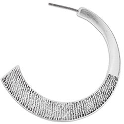 Half hoop earring with jagged surface titanium pin - Size 44x45mm