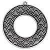 Hoop bombe with jagged surface 45mm pendant - Size 41.6x44mm