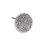 Round earring with jagged surface titanium pin - Size 15.5x15.5mm