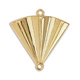 Wavy triangle motif with 2 rings - Size 26.7x27.5mm