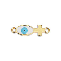 Cross mini with oval eye 2 rings - 6,7x22,6mm
