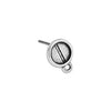 Earring with setting fb SS34 1 ring titanium pin - Size 8.8x11.5mm