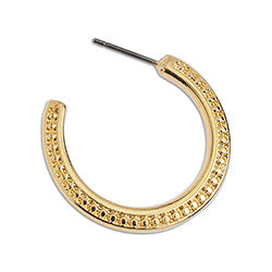Earring hoop 3/4 with grains titanium pin - Size 2.6x24mm