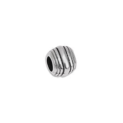 Square bead with lines 4mm - Size 7.2x8.4mm - Hole 4mm