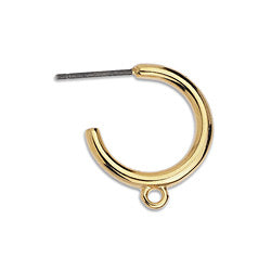 Earring hoop 19mm with 1 ring titanium pin - Size 16.9x19.5mm