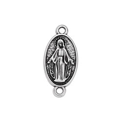 Oval motif Madonna with 2 rings - Size 10x21.2mm
