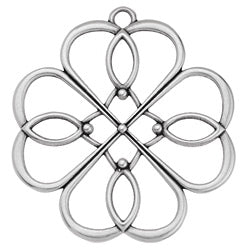 Clover Lotus flower 63mm wire pendant - Size 57.8x63mm