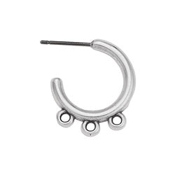 Earring hoop 20mm with 3 ring titanium pin - Size 17.3x20mm